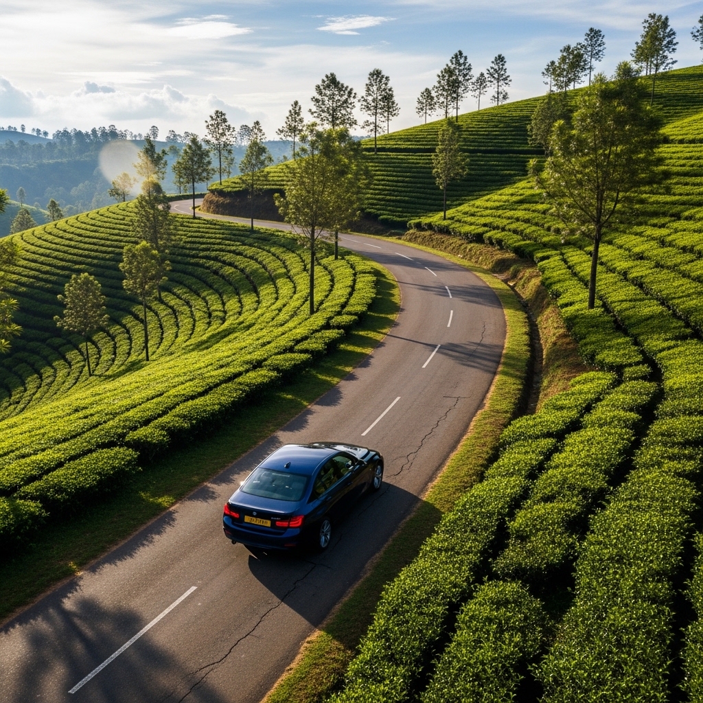 Coastal road travel in Sri Lanka